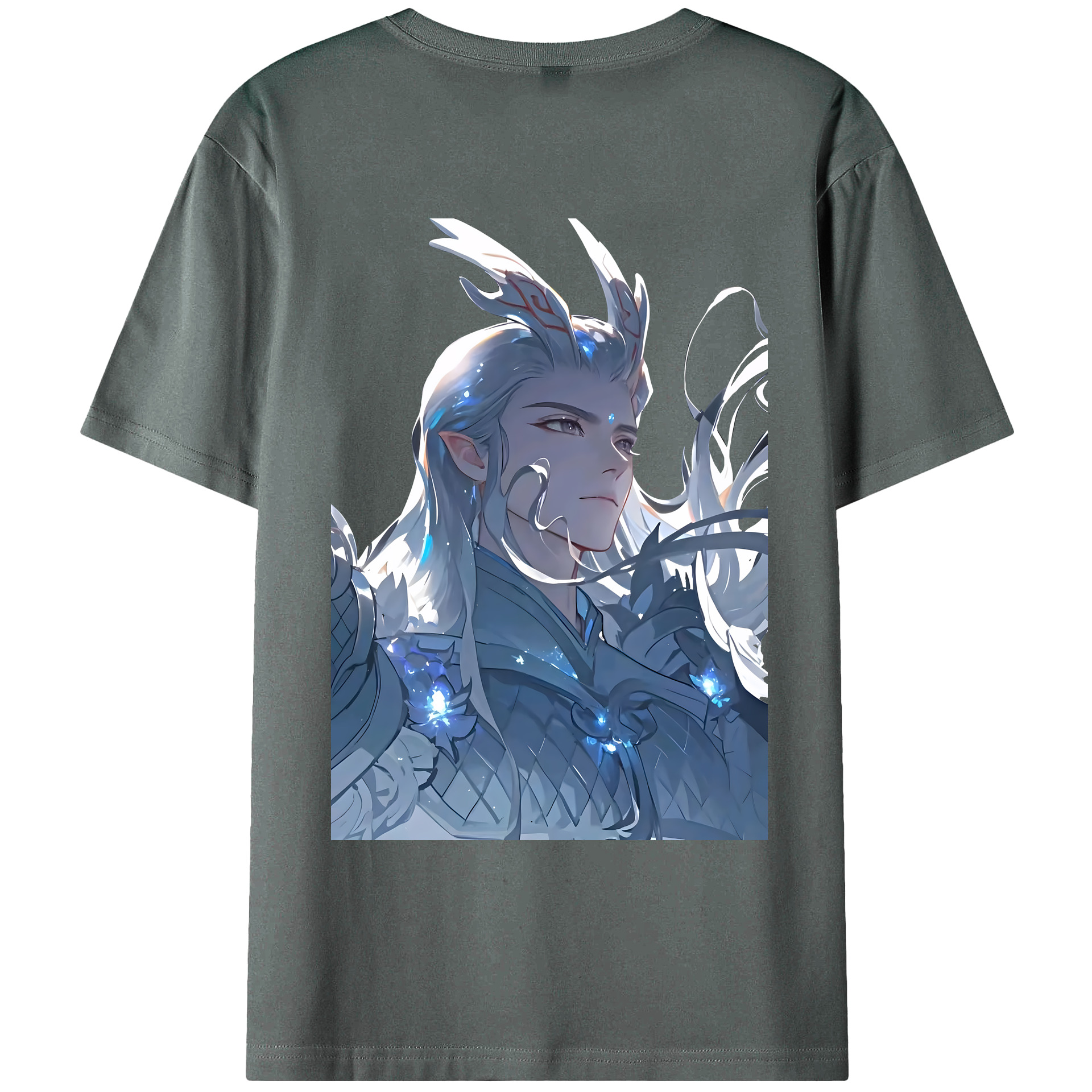 （画像用） Ne Zha 2 ナタ 魔童の大暴れ 綿100％ メンズ半袖Tシャツ（バックプリント） 通気性